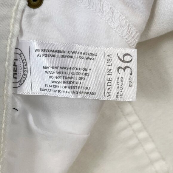 HEFT Distressed White Denim Shorts Size 36 Men’s Ripped Frayed Hem Jorts - Picture 3 of 9